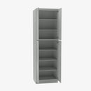 AN-WP2490B Four Door 24 Inch Tall Wall Pantry Cabinet with Butt Doors | Nova Light Grey Shaker - image 3