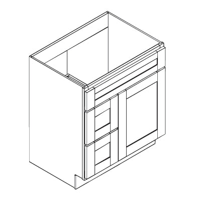 HAA-3021DL 30"W Vanity Combo Bases Left