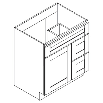 HAA-3021DR 30"W Vanity Combo Bases Right