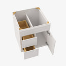 PW-S3621BDL-34-1/2 Double Door 36 Inch Sink Base Combo Vanity with Left Drawer | Petit White - image 1