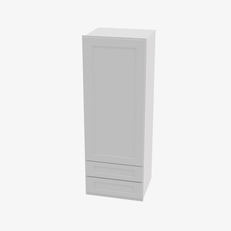 TW-W2D1860 Single Door Cabinets 18 Inch Wall Cabinet With 2 Built-In Drawers | Uptown White - image 2