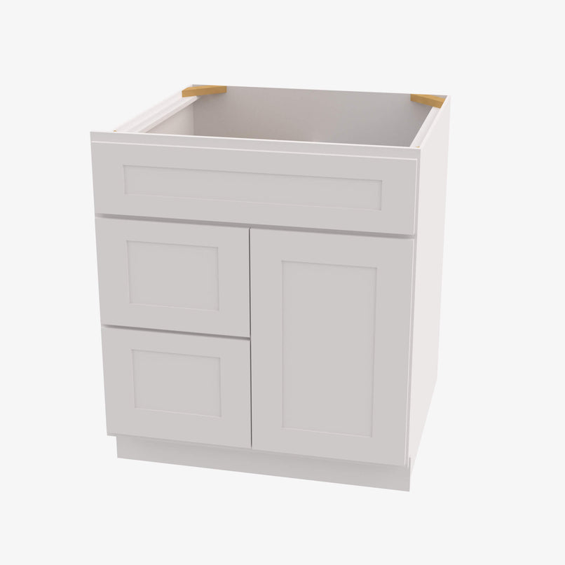 AW-S3621BDL-34-1/2 Double Door 36 Inch Sink Base Combo Vanity with Left Drawer | Ice White Shaker - image 2