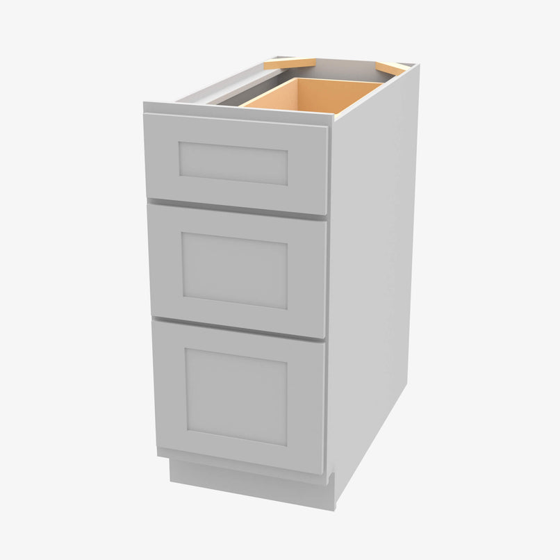 AB-DB12 3 12 Inch 3 Drawer Pack Base Cabinet | Lait Grey Shaker - image 2