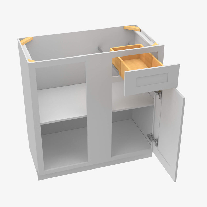 AB-BBLC45/48-42W Double Door 42 Inch Base Blind Corner Cabinets Cabinet | Lait Gray Shaker - image 4