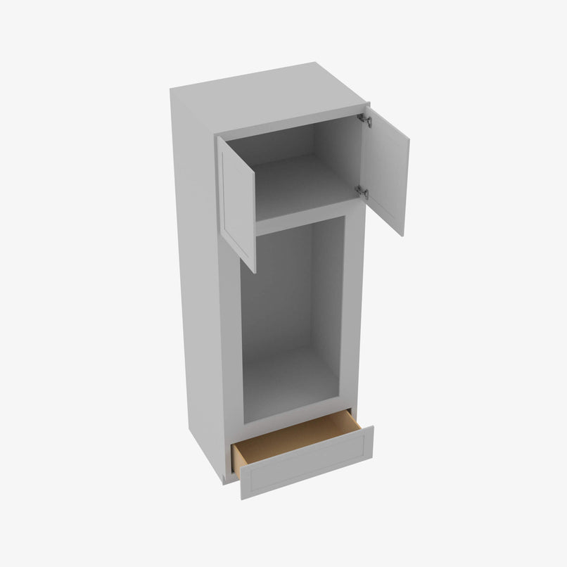 AB-OM3396B Double Door 33 Inch Tall Double Oven / Oven Microwave Cabinet | Lait Grey Shaker - image 4