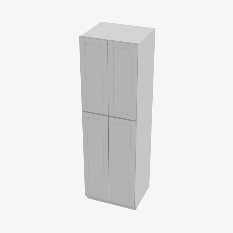 AB-WP2496B Four Door 24 Inch Tall Wall Pantry Cabinet with Butt Doors | Lait Grey Shaker - image 2