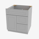 AB-S3021DR-34-1/2 Single Door Cabinets 30 Inch Combo Vanity with Right Drawer | Lait Grey Shaker - image 2