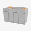 AB-S4821B12D-34-1/2 Double Door 48 Inch Sink Base Combo Vanity with Drawers | Lait Grey Shaker - image 2