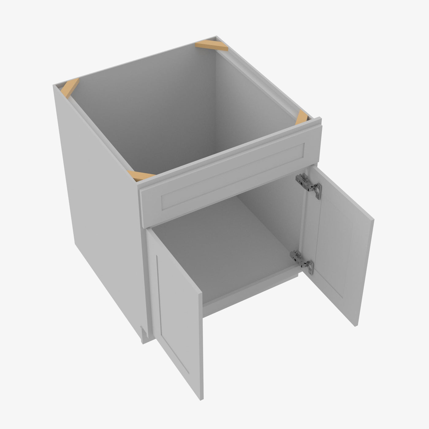 AB-S3021B-34-1/2 Double Door 30 Inch Sink Base Vanity with Drawers | Lait Grey Shaker