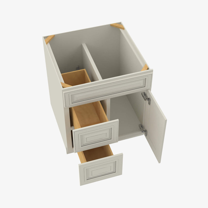 SL-S3621BDL-34-1/2 Double Door 36 Inch Sink Base Combo Vanity with Left Drawer | Signature Pearl - image 4