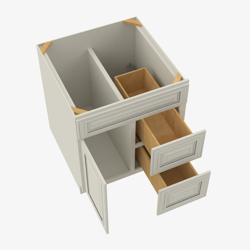 SL-S3021DR-34-1/2 Single Door Cabinets 30 Inch Combo Vanity with Right Drawer | Signature Pearl - image 4