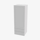 GW-W2D1860 Single Door Cabinets 18 Inch Wall Cabinet With 2 Built-In Drawers | Gramercy White - image 2