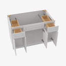 GW-S4821B12D-34-1/2 Double Door 48 Inch Sink Base Combo Vanity with Drawers | Gramercy White - image 4