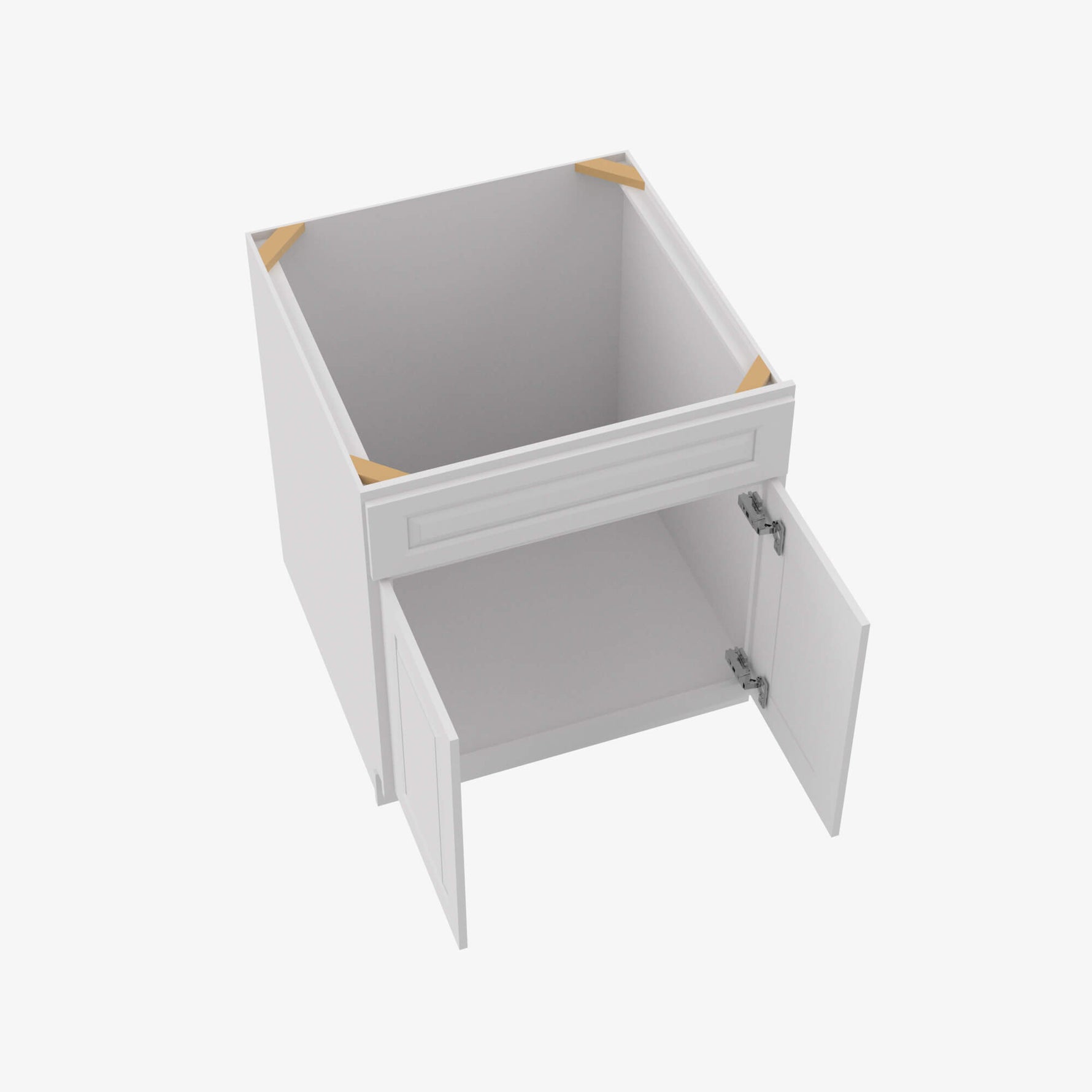 GW-S3021B-34-1/2 Double Door 30 Inch Sink Base Vanity with Drawers | Gramercy White - image 4