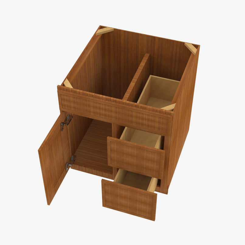 PR-S3021DR-34-1/2 Single Door Cabinets 30 Inch Combo Vanity with Right Drawer | Petit Brown - image 4