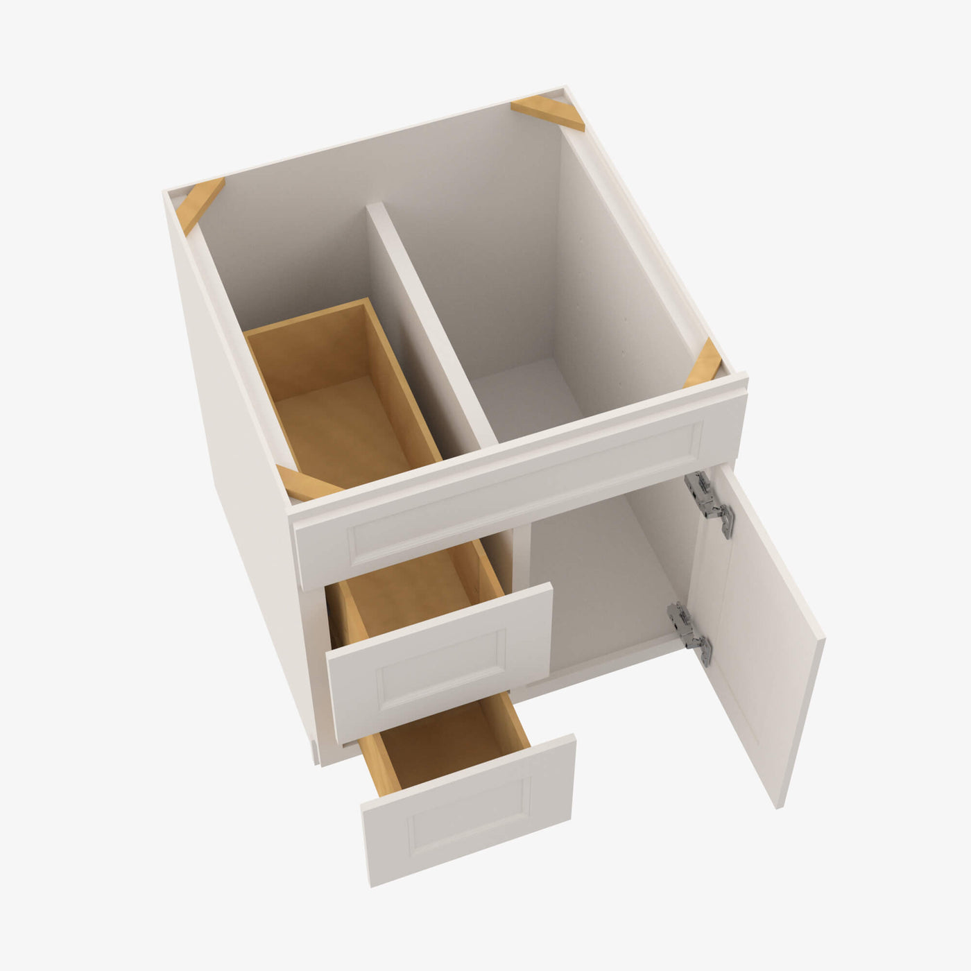 TQ-S3021DL-34-1/2 Single Door Cabinets 30 Inch Combo Vanity with Left Drawer | Townplace Crema