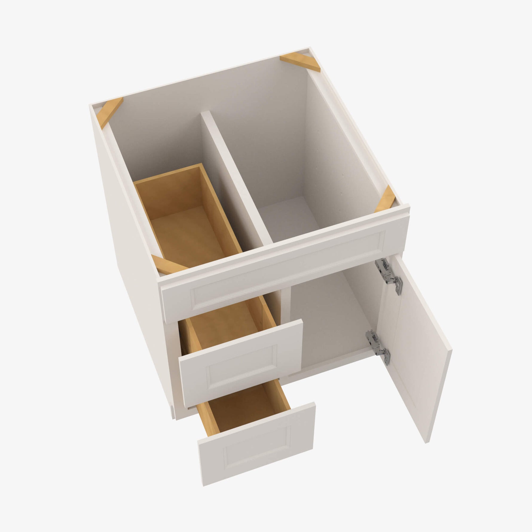 TQ-S3021DL-34-1/2 Single Door Cabinets 30 Inch Combo Vanity with Left Drawer | Townplace Crema - image 4