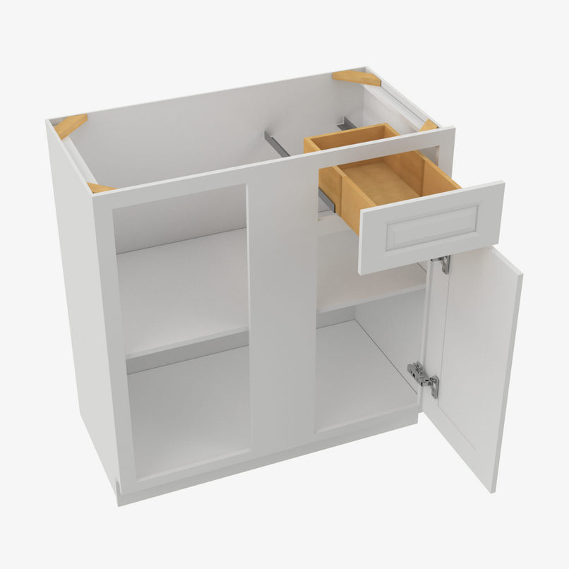 GW-BBLC39/42-36W Double Door 36 Inch Base Blind Corner Cabinets Cabinet | Gramercy White - image 4