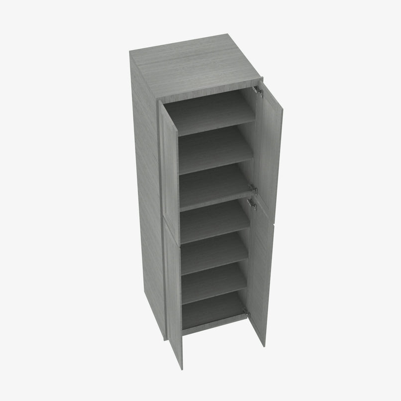 TG-WP2484B Four Door 24 Inch Tall Wall Pantry Cabinet with Butt Doors | Midtown Grey - image 4