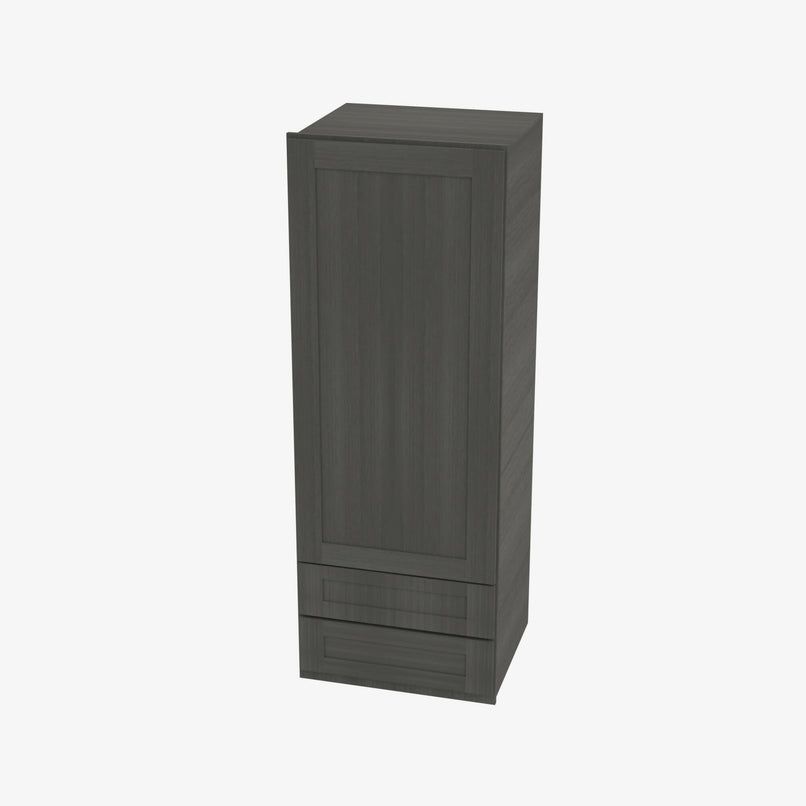 AG-W2D1848 Single Door Cabinets 18 Inch Wall Cabinet With 2 Built-In Drawers | Greystone Shaker - image 4