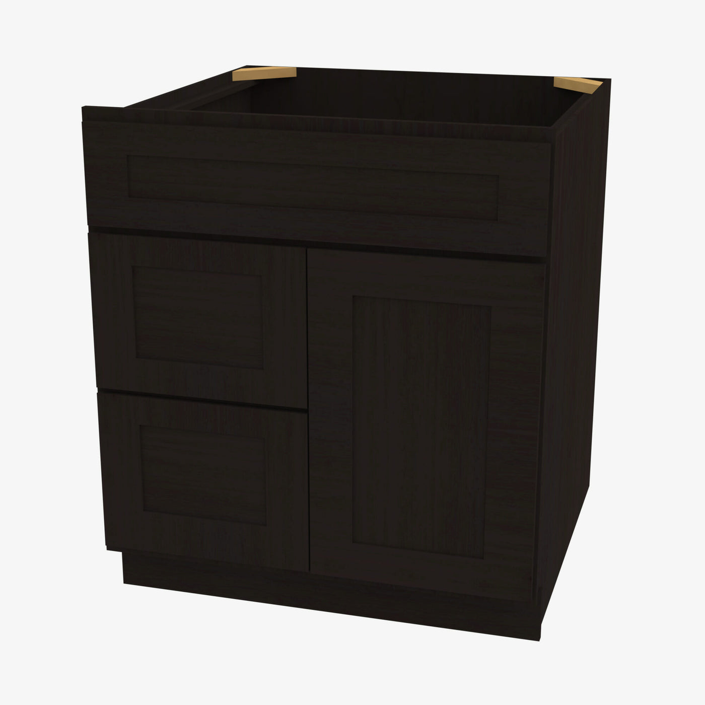 AG-S3021DL-34-1/2 Single Door Cabinets 30 Inch Combo Vanity with Left Drawer | Greystone Shaker