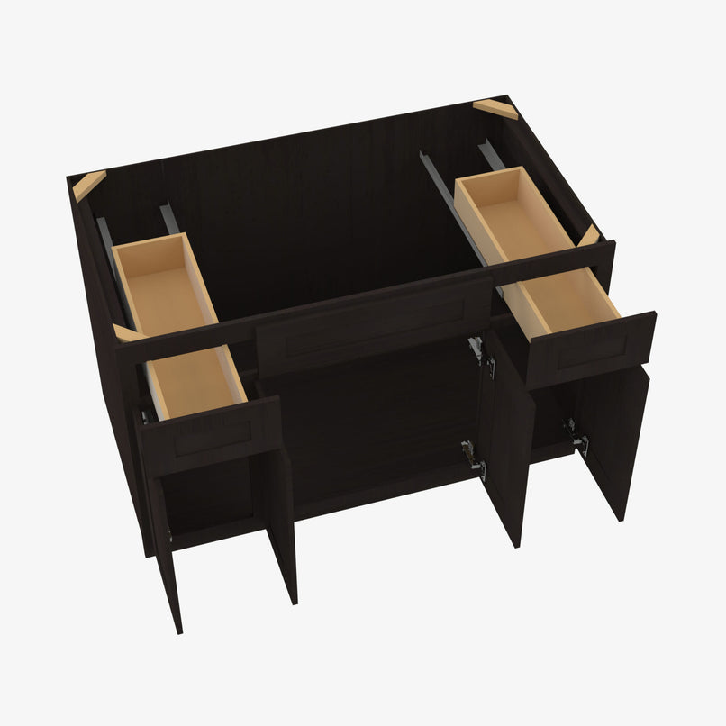 AG-S4821B12D-34-1/2 Double Door 48 Inch Sink Base Combo Vanity with Drawers | Greystone Shaker - image 4