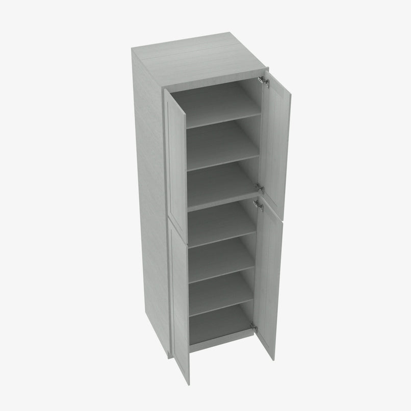 AN-WP2496B Four Door 24 Inch Tall Wall Pantry Cabinet with Butt Doors | Nova Light Grey Shaker - image 4