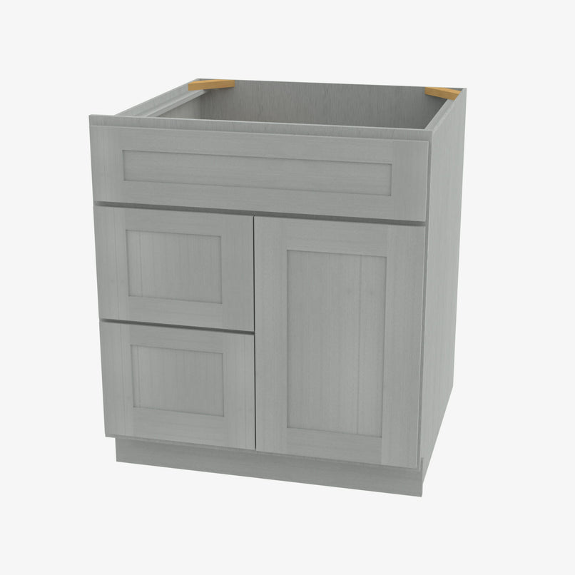 AN-S3021DL-34-1/2 Single Door Cabinets 30 Inch Combo Vanity with Left Drawer | Nova Light Grey Shaker - image 4