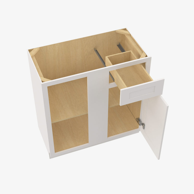 VW-BBLC45/48-42W Double Door 42 Inch Base Blind Corner Cabinets Cabinet | Rio Vista White Shaker - image 4