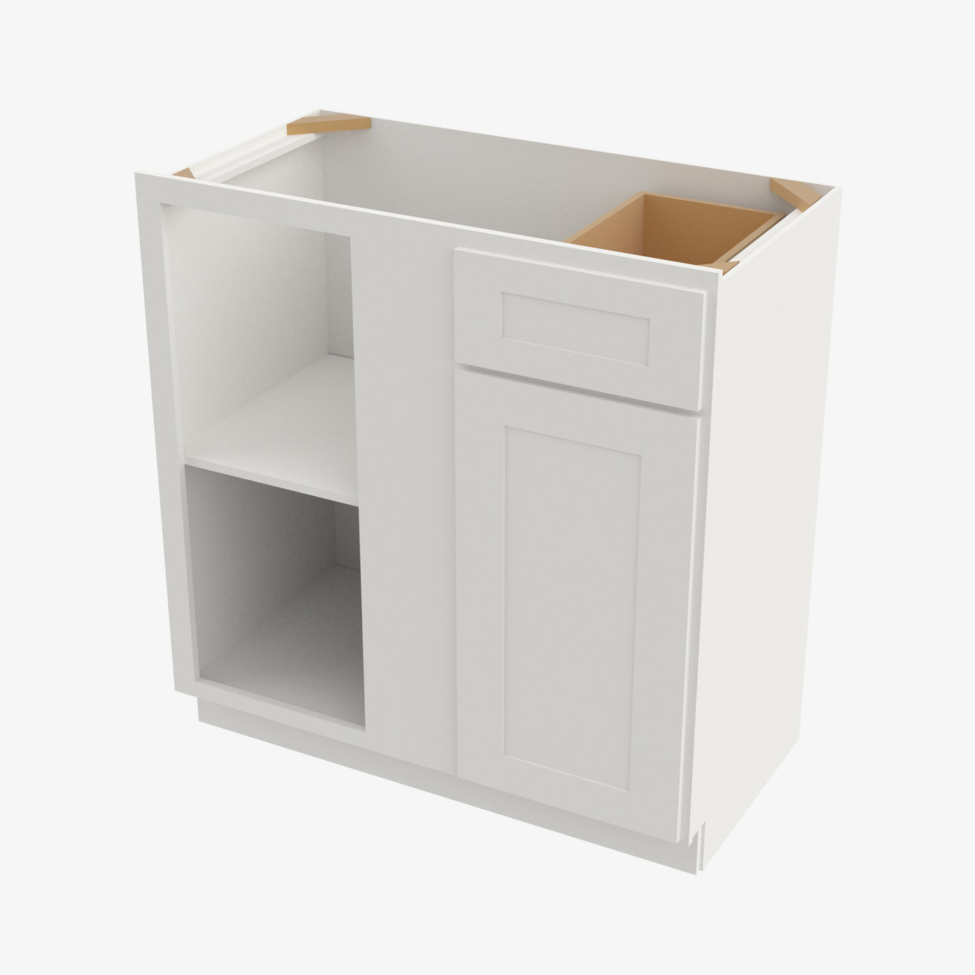AZ-BBLC45/48-42W Double Door 42 Inch Base Blind Corner Cabinets Cabinet | Forevermark Champagne Maple Shaker