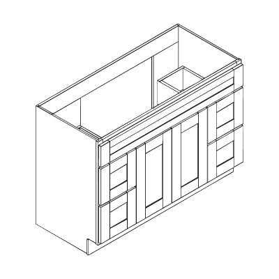 NS-4821D 48"W Vanity Sink Drawer Base