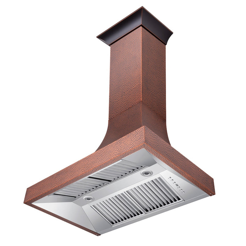 ZLINE 48 in. Designer Series Hand-Hammered Copper Finish Ducted Wall Mount Range Hood (8632H-48)