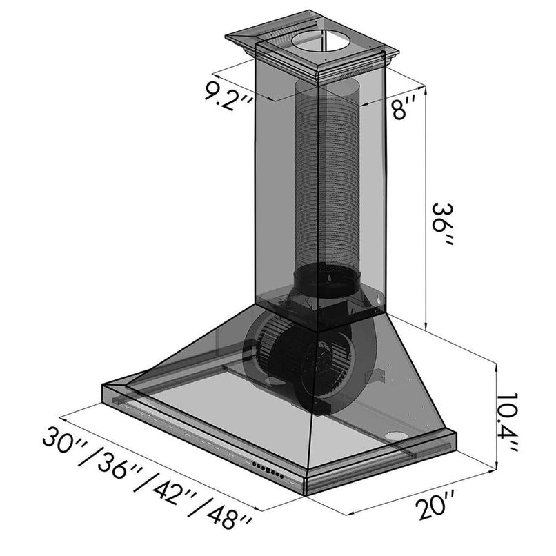 ZLINE 30 in. Designer Series Hand-Hammered Copper Convertible Vent Wall Mount Range Hood (8KBH-30)