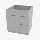 AB-S3621BDR-34-1/2 Double Door 36 Inch Sink Base Combo Vanity with Right Drawer | Lait Grey Shaker - image 4