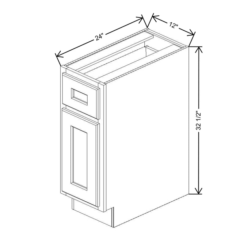 Fabuwood Quest Metro Mist 12" W X 32 1/2" H X 24" D Single Door Base Cabinet - No Finish - image 1