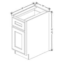 Fabuwood Quest Metro Java 15" W X 32 1/2" H X 24" D Single Door Base Cabinet - Both Side(BS) - image 1