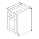 Fabuwood Quest Metro Mist 18" W X 32 1/2" H X 24" D Single Door Base Cabinet - No Finish - image 1