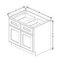 Fabuwood Quest Metro Frost 36" W X 32 1/2" H X 24" D Double Door Base Cabinet - No Finish - image 1