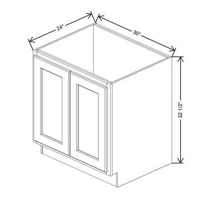 Fabuwood Quest Metro Frost 30" W X 32 1/2" H X 24" D Sink Base - Removable Front - Cabinet - Left Side(LS) - image 1
