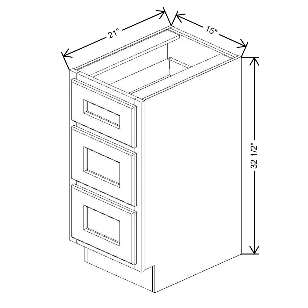 Fabuwood Quest Metro Java 15" W X 32 1/2" H X 24" D Vanity Drawer Base Cabinet - No Finish - image 1