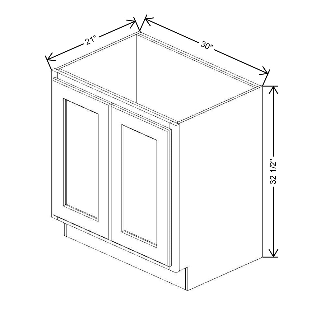 Fabuwood Quest Metro Mist 30" W X 32 1/2" H X 24" D Vanity Base - Removable Front - Cabinet - Right Side(RS) - image 1