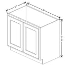 Fabuwood Quest Metro Frost 36" W X 32 1/2" H X 24" D Vanity Base - Removable Front - Cabinet - No Finish - image 1