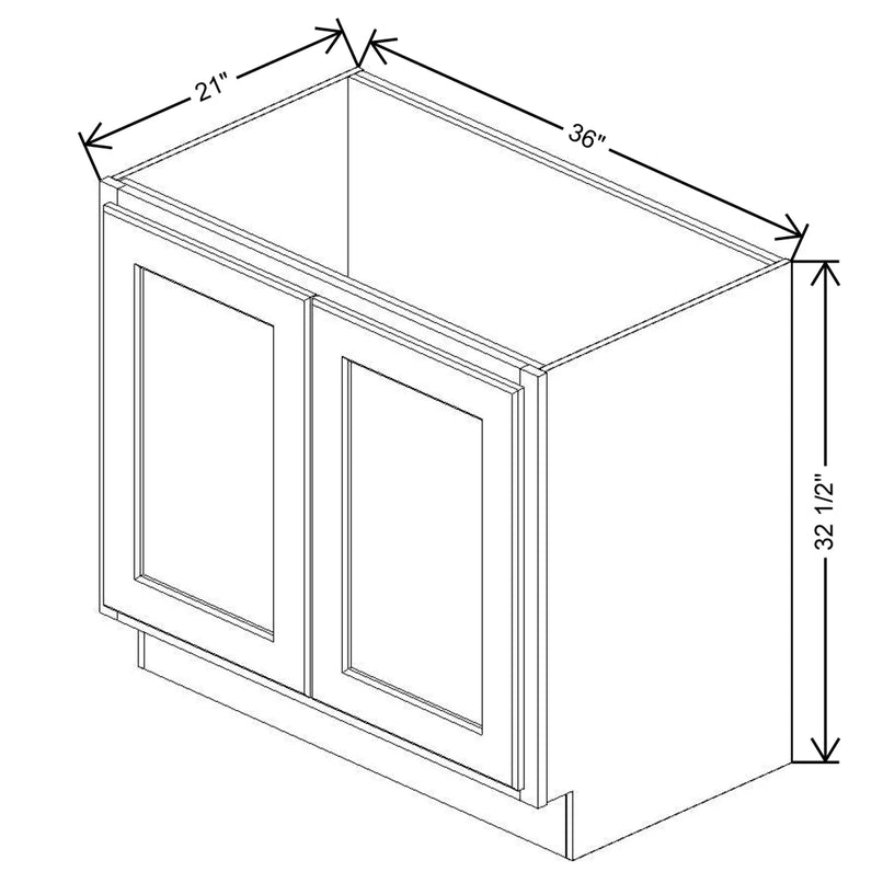 Fabuwood Quest Metro Frost 36" W X 32 1/2" H X 24" D Vanity Base - Removable Front - Cabinet - Left Side(LS) - image 1