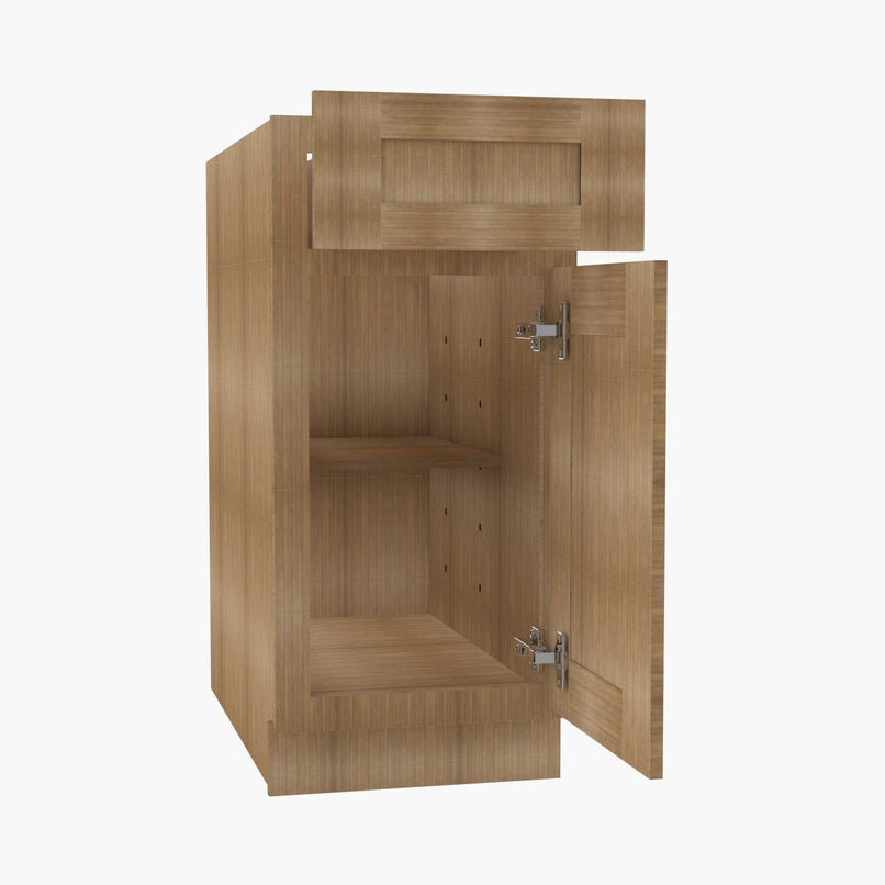 AR-B15 Single Door Cabinets 15 Inch Base Cabinet | Woodland Brown Shaker - image 1