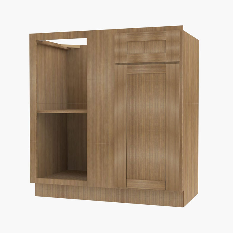 AR-BBLC39/42-36W Double Door 36 Inch Base Blind Corner Cabinets Cabinet | Woodland Brown Shaker - image 3