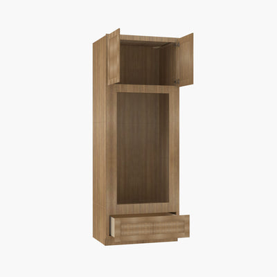 AH-OM3384B Double Door 33 Inch Tall Double Oven / Oven Microwave Cabinet | Homestead OAK Shaker - image 1