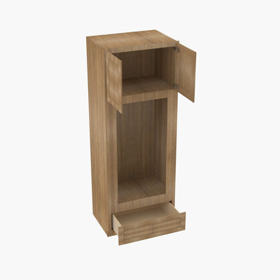 AH-OM3396B Double Door 33 Inch Tall Double Oven / Oven Microwave Cabinet | Homestead OAK Shaker - image 1