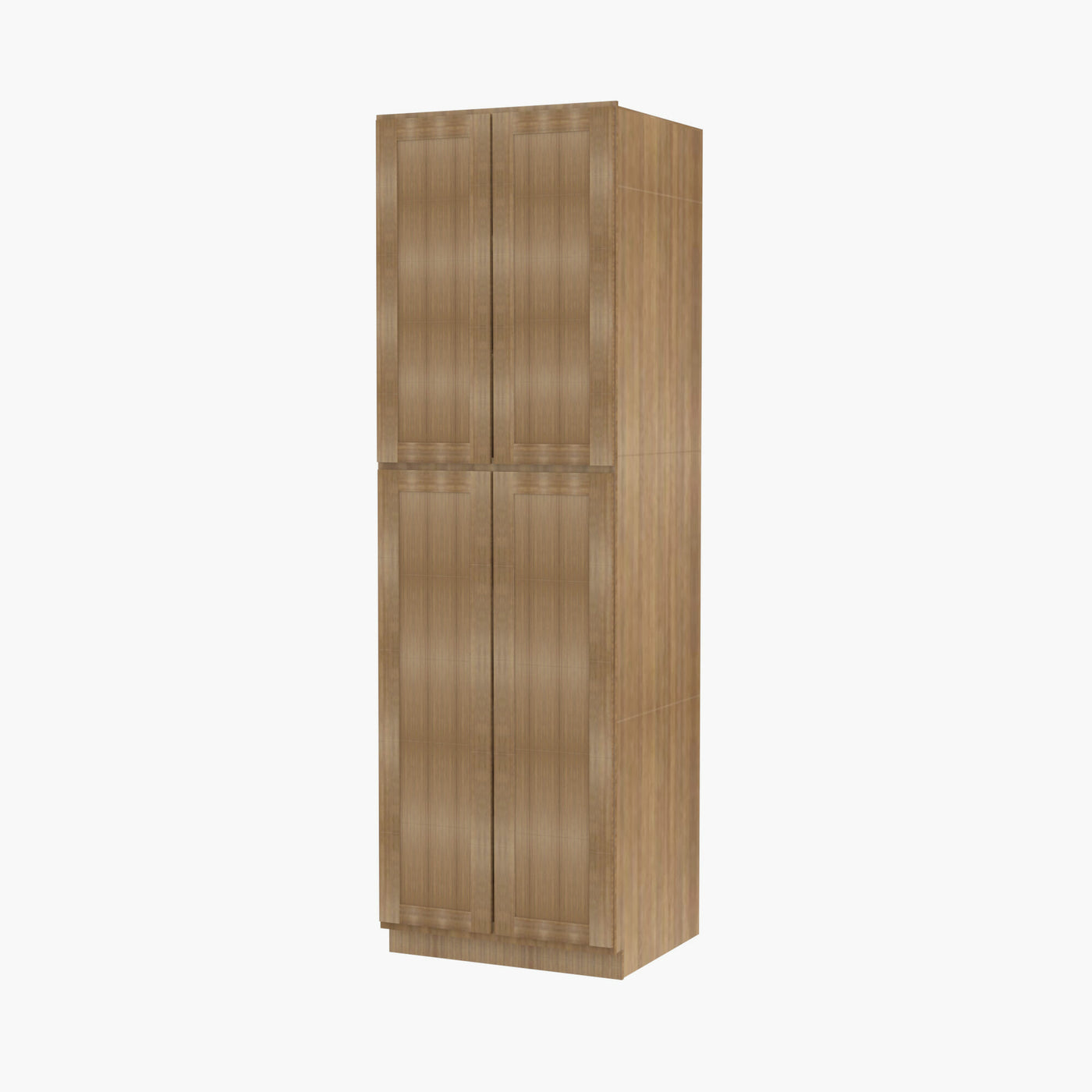 AR-WP2484B Four Door 24 Inch Tall Wall Pantry Cabinet with Butt Doors | Woodland Brown Shaker