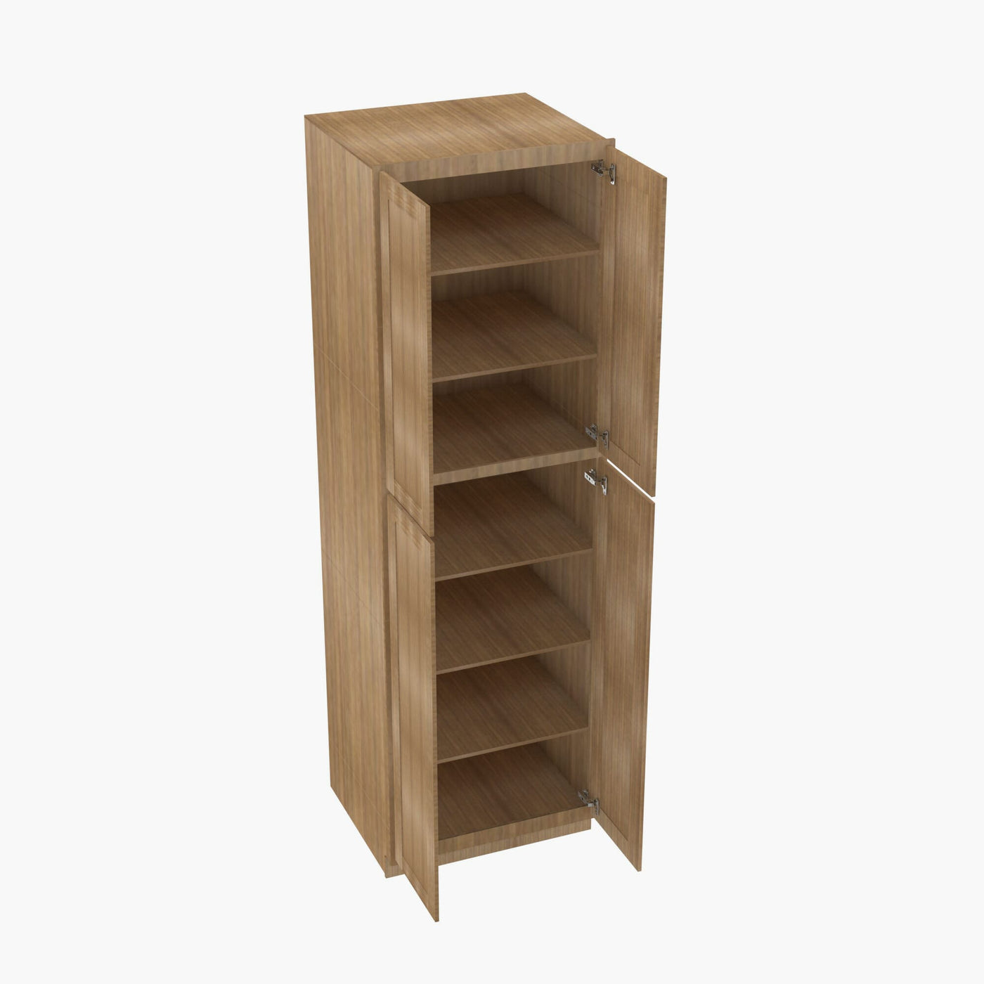 AR-WP3084B Four Door 30 Inch Tall Wall Pantry Cabinet with Butt Doors | Woodland Brown Shaker