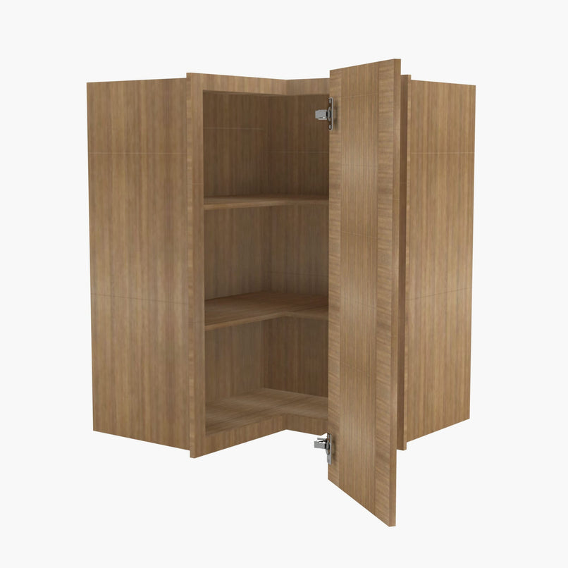 AR-WSQ2430 24 Inch Easy Reach Wall Corner Cabinet | Woodland Brown Shaker - image 4